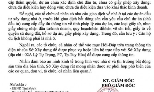 Phú Yên công bố loạt dự án chưa đủ điều kiện huy động vốn và khuyến cáo căn hộ du lịch không phải là nhà ở