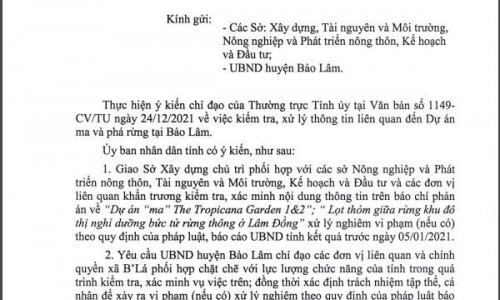 Lâm Đồng kiểm tra, xử lý thông tin