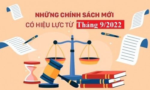 Những chính sách mới có hiệu lực từ tháng 9/2022