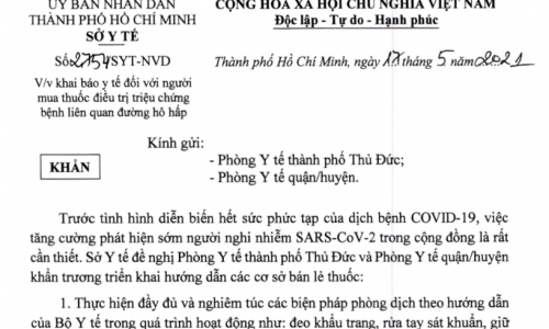 Người dân ở TPHCM mua thuốc ho, sốt phải khai báo y tế
