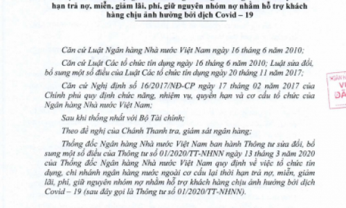 Ngân hàng Nhà nước cho phép kéo dài thời gian cơ cấu nợ đến 30/6/2022