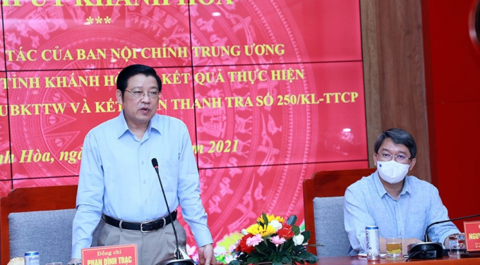 Yêu cầu Khánh Hòa báo cáo xử lý các vụ việc sai phạm trước ngày 30/6