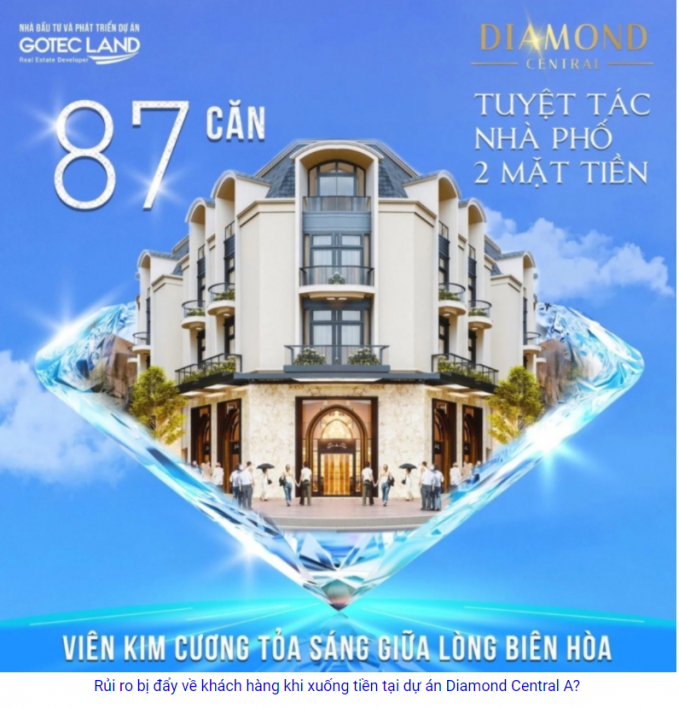 Dự án Diamond Central A của Công ty Cổ phần Gotec Land: Khách hàng coi chừng mất tiền “oan”
