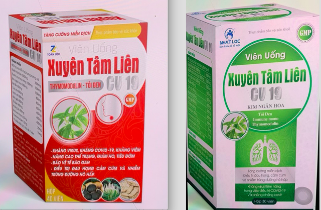Bộ Y tế cảnh báo: 2 sản phẩm Xuyên Tâm Liên giả mạo công dụng kháng COVID-19