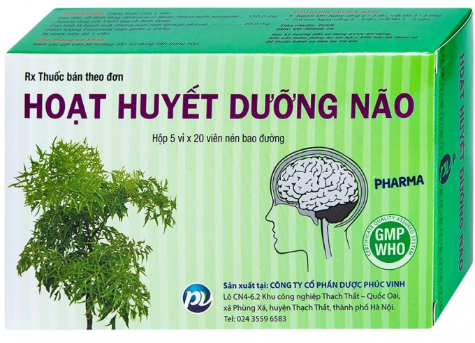 Hoạt huyết dưỡng não của Dược Phúc Vinh bị thu hồi do không đạt chất lượng