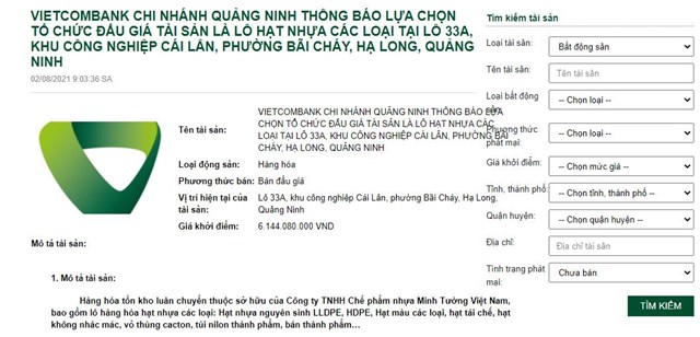 Giữa mùa dịch, 'ông lớn' ngân hàng rao bán bao bì, túi nilon... để thu hồi nợ