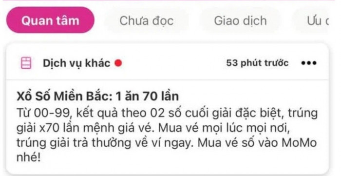 Tại sao dịch vụ 'đặt 1 ăn 70' trên ví điện tử Momo bị Bộ Tài chính vào cuộc xử lý?