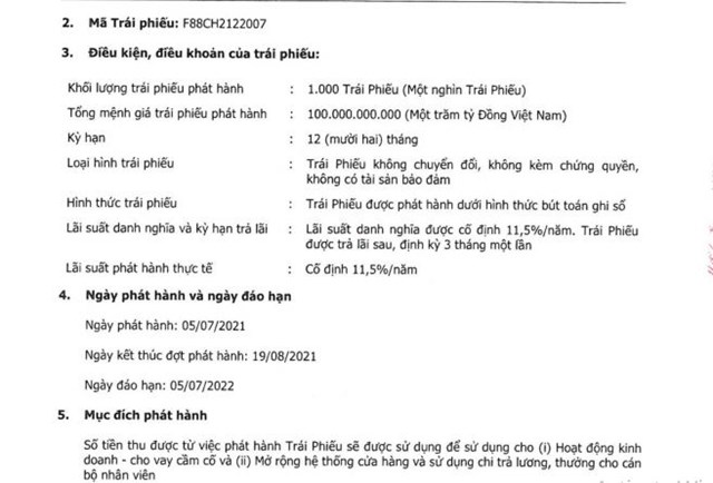Trong 10 tháng, F88 thu về 800 tỷ đồng trái phiếu không tài sản bảo đảm