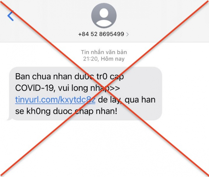 Cảnh giác khi nhận được tin nhắn lừa đảo nhận trợ cấp Covid-19
