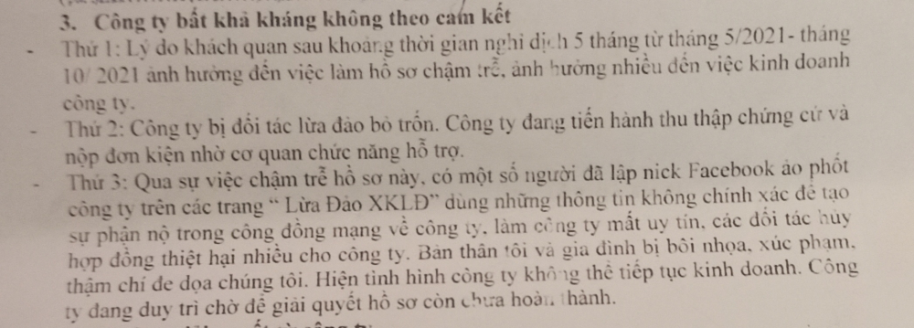 Hàng chục người mất tiền oan vì công ty xuất khẩu lao động