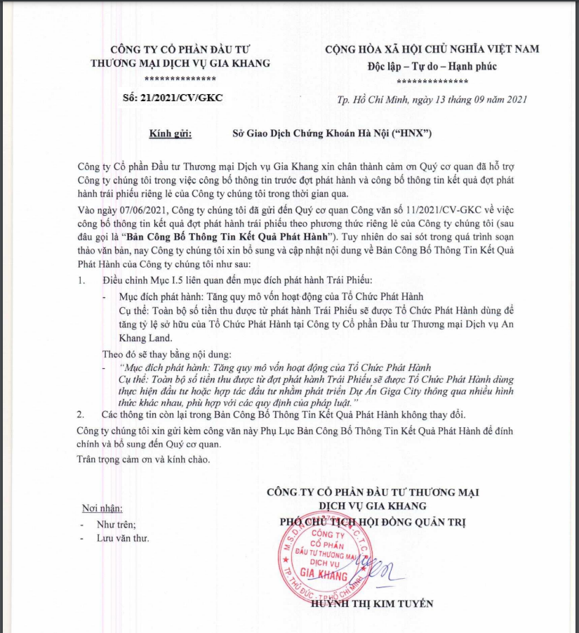 Công ty Gia Khang 'rót' toàn bộ 1.000 tỷ đồng trái phiếu vào dự án Giga City